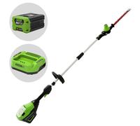 Greenworks G60PHT51 - Cortasetos de batería con pértiga 60V/2Ah - ¡Starter kit 60V 2Ah gratis!