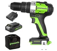 Greenworks GD24DD60K2 Taladro Atornillador Inalámbrico con Motor sin Escobillas, 0-1750 rpm, 2 Velocidades, Torque de 60 Nm, Bolsa de Transporte, Batería de 24V y Cargador, Garantía de 3 Años