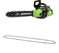 Greenworks GD40CS15 Motosierra a Batería, Largo de Barra de 14 Pulgada (35cm), Protección Contra Retroceso SIN Batería de 40V, Cargador + Cadena de repuesto para motosierra, Cadena Oregon de 35cm