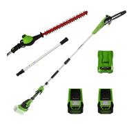 Greenworks GD40PSHK2 - Podadora/Cortasetos con pértiga - 2 x 2Ah 40V