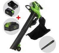 Greenworks GD48BVIIK4 - Soplador - Aspirador de batería 48V/4ah + batería 48V 2Ah gratis
