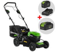 Greenworks GD48LM46SP - Cortacésped autopropulsado de batería 48V 4Ah + batería 48V 2Ah gratis - 46 cm