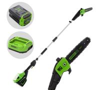 Greenworks GD60PS25 - Podadora de batería con pértiga 60V - Batería 4Ah