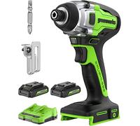 Greenworks TOOLS Kit destornillador impacto inalámbrico 24 V sin escobillas 1/4" hex