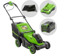 Greenworks MO40L413-01 - Cortacésped de batería - 40 V/4 Ah - Ancho de corte 41 cm