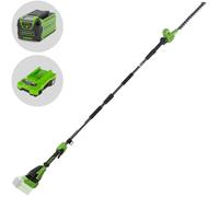 Greenworks PH40B01-01 - Cortasetos eléctrico con pértiga telescópica orientable - 40 V/2 Ah
