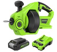 Greenworks Tools 3707307 24V Drain Auger, Green,Black,Grey+Greenworks Batería G24B2 +Greenworks Tools Cargador de baterías G24C