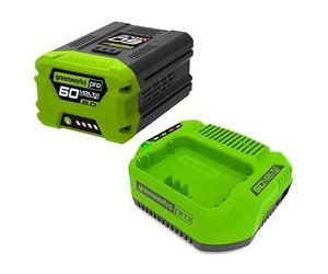 Greenworks Tools Batería 60V 2Ah y cargador universal GSK60B2,Li-Ion 60V 2Ah salida 120W 2A apto para todos los dispositivos y baterías de la serie 60V Greenworks
