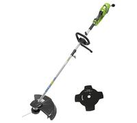 Greenworks Tools Cortabordes Eléctrico y Desbrozadora 230V 1200W 40cm Ancho Corte, 2mm Hilo/Cuchilla, Mango Adicional ajustable, Color Verde, Negro, Gris, GST1246