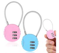 Grevosea Candado de combinación de 3 dígitos reajustable para equipaje, gimnasio, cerradura de combinación pequeña para taquilla, maleta, caja de herramientas, mochila, bolsa de ordenador portátil