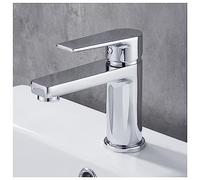 GRICOL Grifo Lavabo de Baño Grifo Monocomando para Lavabo Latón Mezclador de Lavabo Agua Fría y Caliente Grifo para Baño Cromo Plata
