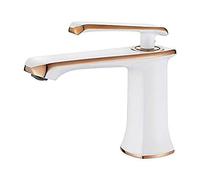 GRIFEMA G1001W Lyon - Grifo de Lavabo con Acabado Blanco, Monomando de Baño en Aleación de Metal con Cartucho de Cerámica y Accesorios de Instalación Incluidos