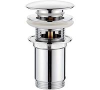 GRIFEMA G104 Desagüe Lavabo 1¼ de Latón Cromado con Tapón Click-Clack - Válvula Universal para Fregadero con y sin Rebosadero, Sistema Pop-Up Fácil de Instalar y Antifugas