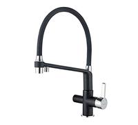 GRIFEMA G4010B-2 Grifo de Cocina Osmosis con 2 Salidas, Grifos Cocina Fregadero Giratorio a 360°, Latón, Negro [Exclusivo en Amazon]