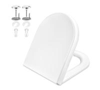 GRIFEMA G951 Tapa WC, UF Resin Tapa Inodoro Antibacteriano, No amarillea, Cierre Suave, Liberación Rápida una Fácil Limpieza, Asiento de Inodoro en Forma de D, Blanco[Exclusivo en Amazon]