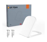 GRIFEMA Tapa WC Universal Premium - Cuadrada | Resina UF con Efecto Cerámico, Antibacteriana y No Amarillea | Cierre Ultra Silencioso | Liberación Rápida | Capacidad 150KG, Blanco [Exclusivo Amazon]