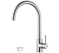 GRIFEMA Grifo Cocina Fregadero Acero Inoxidable, Caño Alto 360° | Monomando con Cold Start, Acabado Cromado, Cartucho Cerámico Antigoteo y Aireador Desmontable