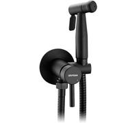 GRIFEMA G154B-1 Monomando Empotrar para Bidé WC, Agua Caliente y Fría, con Ducha Mano, Soporte y Manguera, Flexo 1.2 m, Grifo bidet negro