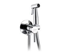 GRIFEMA Grifo Bidet para WC Monomando, Ducha de Mano para Higiene Íntima, Agua Fría y Caliente, Pulverizador de Latón, Gris, G154-1