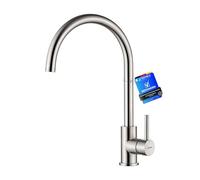 GRIFEMA Irismart G4008 Grifo de Cocina Alto con Caño Giratorio, Mezclador de Fregadero, Cold Start, Ahorro de Energía, Acero Inoxidable [Exclusivo en Amazon]