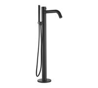 Grifería para bañera exenta negra con ducha de mano columna de ducha con grifo negro para bañera independiente sined ducha con entrada de agua fría y caliente en acero inoxidable 316l de alta calidad 