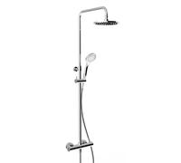 Grifería termostática de superficie Gessi con conexiones ocultas de 1/2, para teleducha anticalcárea de 100 mm o ducha mural de 200 mm, 35173710, Color: PVD de latón