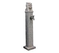Grifo Antiguo de la Columna de Agua del jardín, Fuente al Aire Libre Durable de la Resina de Piedra con el Doble Pico para la decoración del Patio de la Villa y del Patio