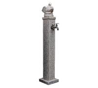 Grifo Antiguo de la Columna de Agua del jardín, Fuente al Aire Libre Durable de la Resina de Piedra con el Doble Pico para la decoración del Patio de la Villa y del Patio