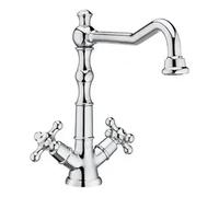 Grifo bimando de lavabo con caño alto para instalación en repisa Carmen Roca