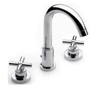 Grifo bimando de lavabo con caño giratorio de latón cromado Loft Roca