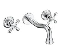 Grifo bimando para lavabo empotrable de instalación con acabado cromado Carmen Roca