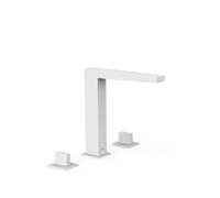 Grifo con bimando para lavabo de instalación sobre repisa con acabado blanco mate Slim Tres