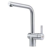 Grifo de acero inoxidable de alta presión Franke, modelo Atlas Neo Window, con sistema de giro y control lateral, fabricado en acero inoxidable. Número de modelo: 115.0521.436. Incluye 5 años de garan