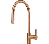 Grifo de acero inoxidable Franke para alta presión, modelo Eos Neo J, con ducha extractable de latón y control lateral. Referencia: 115.0628.254. Incluye 5 años de garantía