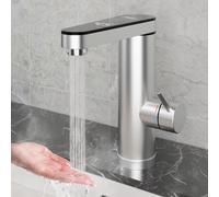 Grifo de agua caliente con calentador instantáneo, acero inoxidable, con un ángulo de giro de 120 grados