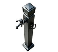 Grifo de agua de hidrante Vertical de acero inoxidable 304, columna de agua de jardín a prueba de congelación con grifo y pistola rociadora, espiga para exteriores(Estilo 1,Height: 95cm/37.4in)