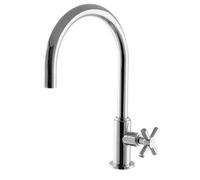 Grifo de agua fría PaulGurkes con válvula de pie y manija cruzada extra grande