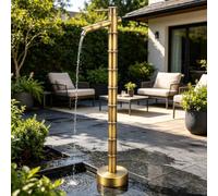 Grifo de agua para jardín, columna de agua para exteriores con grifo, hidrante de latón para jardín, diseño de junta de bambú, dispensador de agua decorativo independiente(Side inlet,69.5cm)
