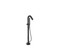 Grifo de bañera alto exento de pie cromado con tridente en color negro mate Turia de Valaz