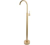 Grifo De Bañera Independiente, Grifo De Bañera De Latón Y Acero Inoxidable para Montaje En Suelo, Grifo De Ducha Moderno, Grifo De Lavabo Elegante para Lavabo De Columna. Brushed Gold