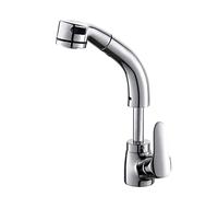 Grifo de baño con pulsador de pulverización de pulverizador para Lavar el Lavado para el Lavado de Agua Caliente y fría Grifo de Lavado de un Solo Agujero de un Solo Mango retráctil para Cuenca de