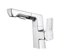 Grifo de baño de un solo orificio con pulverizador extraíble, grifo de baño monomando, grifo de baño de latón, grifo mezclador de lavabo con pulverizador de doble función, agua fría y caliente, grifos