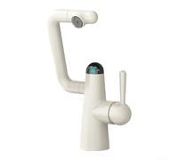 Grifo de baño giratorio de 360 ° con pantalla digital de temperatura | Modos de flujo de agua 3 en 1, burbuja/pulverización/cascada, grifo mezclador de lavabo monomando con rociador extraíble