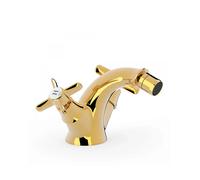 Grifo de bidé con regulador de temperatura bimando vertical acabado oro CLASIC TRES