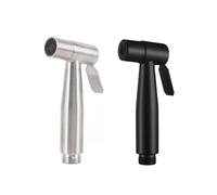 Grifo de bidé para inodoro negro, rociador de mano de acero inoxidable, juego de rociador de bidé de mano para baño, manguera, cabezal de ducha de autolimpieza para inodoro Spray gun tube 2