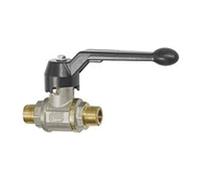Grifo de bola pesado, palanca de mano, AG/AG, latón vern., velocidad de funcionamiento. -20 °C hasta 130 °C, R 1 1/2, DN 40, PN máx. 100 bares.