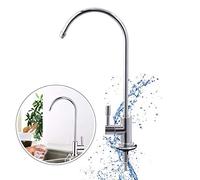 Grifo de Cocina, 1/4'', Haofy Grifos de Fregadero de Aleación de Zinc, 360 ° Giratorio para Agua Fría, Grifos para Fregadero de Cocina, Fregadero de Agua, Lavabo de Manos