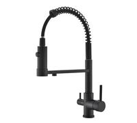 Grifo De Cocina 3 Vías Con Ducha Extraíble, 360° Grifo Monomando De Cocina Para Filtro De Agua, 2 En 1 Grifo De Fregadero De Cocina Para Sistemas De Ósmosis Latón (Negro)