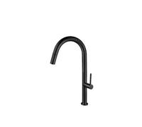 Grifo de cocina alto extraíble fabricado en latón con un acabado negro mate Éufrates de Valaz