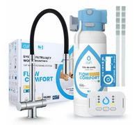 Grifo de cocina Ari de 3 vías, modelo Highflex, cromado, con caño extraíble. Incluye sistema de filtrado de agua Dafi D1 y unidad de instalación para debajo del lavabo